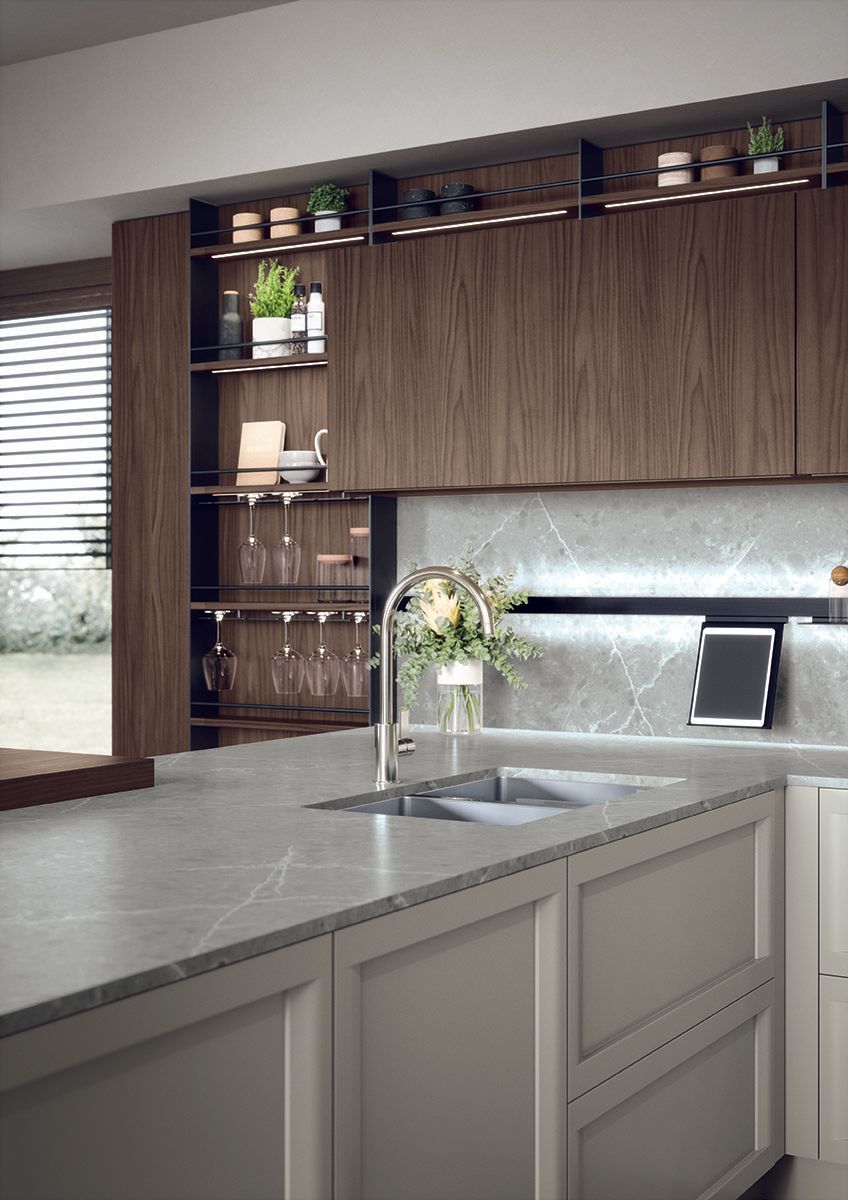 Table monolithique et cuisine ton sur ton